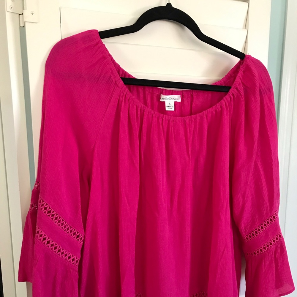 Hot Pink Off the shoulder blouse